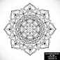 Ornamental black mandala for coloring book Free Vector