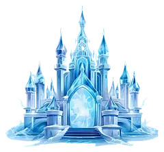 冰宫雪城堡白石城堡冰雪覆盖的城堡冬季城堡-冰雪覆盖的山地景观城堡-图巨人