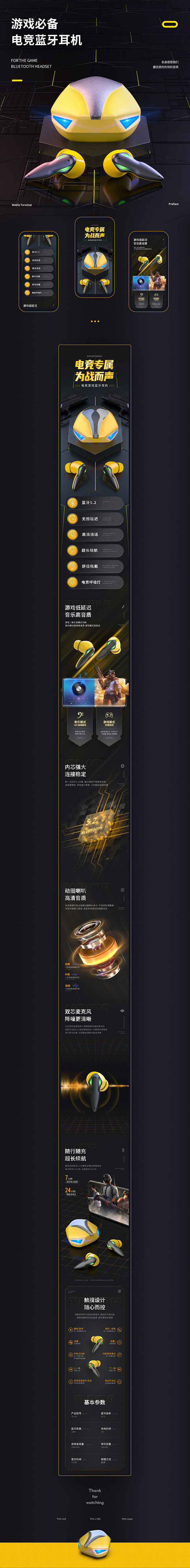 蓝牙耳机详情 X2钻展/主图设计_小白吹...