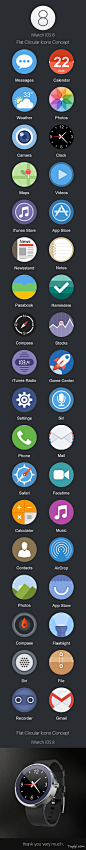 iWatch iOS8 Flat Circular Icons - 图翼网(TUYIYI.COM) - 优秀APP设计师联盟