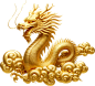 龙年金色3D立体素材-金色立体龙
