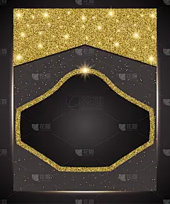 模板商务问候提供横幅。黄金闪亮的框架