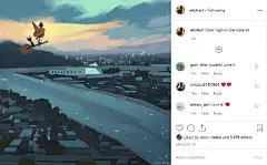                                                         去年，我画好了张黄昏街景，总觉得画面有些平淡。想着加个人进去，但构图上已经无法加普通行人，便画了个骑扫帚的姑娘。《乘风少女》这个画到现在的系列，就此诞生。之后，在网上也发现了些“撞车”的作品，我都挺喜欢的。也顺着把他们的其他作品也研究了一番。看看哪里可以学习，又能在哪些方面做出 ​​​​...展开全文c                            