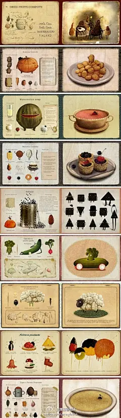 Emilia Dziubak，波兰插画师，这是她绘制的一本关于食物的儿童读物插画。