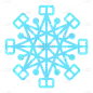 ICON-矢量蓝色雪花图标12