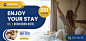 Organic flat hotel banner with photo Free Vector