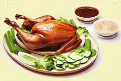 餐饮插画美食北京烤鸭鸭子美食插画