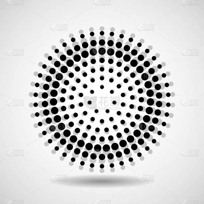 摘要虚线圆圈。以圆形的方式结束。矢量设计要素