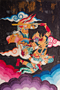 在Doi Tan Pra Wat的泰国壁画
