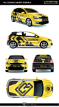 Chain Reaction Graphics on Behance #VehicleWrap #Design #Signage #Car #Wrap #Vinyl #Stickers #SmallCar #twodoor #hatchback #Black&Yellow #Branding #Polo #behance #bradleylancaster bradleylancaster bradleylancaster.com: 