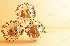 待在家里保持冷静口号楼在玻璃子弹里保护危险外壳外抗击冠状病毒抗击2019冠状病毒传播3d渲染