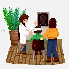 医院生病看医生人物场景免抠元素图片大小2000x2000px 图片尺寸1.6 MB 来自PNG搜索网 pngss.com 免费免扣png素材下载！大夫看病#卡通手绘#生病#生活日常#头部受伤#温馨可爱#医生阿姨#医院#医院诊疗#