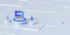 科技风系列蓝色科技-3D几何通用背景素材素材-花瓣网