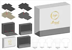 天地盖包装盒纸盒礼品盒刀版展开图模板矢量图设计素材