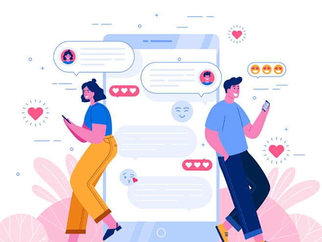 聊天插画aieps素材下载豆皮儿