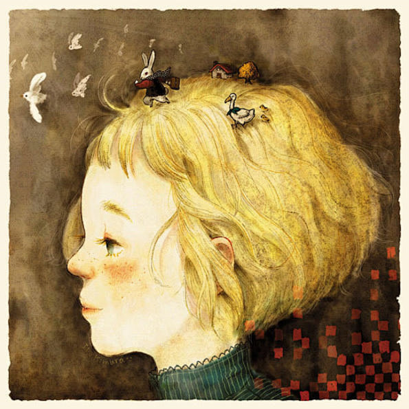 日本木村いこ水彩插画作品欣赏，熟悉的场景...