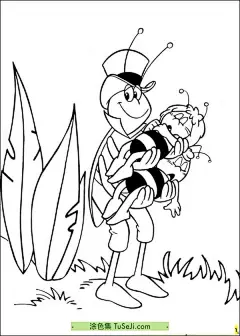 11张《小蜜蜂奇遇记》振兴蜜蜂王国小蜜蜂玛雅卡通涂色图片！ | 涂色集，涂色画打印大图 : 《小蜜蜂奇遇记》是一部经典的日本动画片，也被称为《小蜜蜂寻亲记》或《昆虫物语みなしごハッチ》。这部动画讲述了一只小蜜蜂在蜜蜂王国遭到大黄蜂袭击后，与母亲失散的故事。小蜜蜂被哈妮妈妈救出并抚养长大，但在一次偶然的机会中，他得知了自己的真实身份 11张《小蜜蜂奇遇记》振兴蜜蜂王国小蜜蜂玛雅卡通涂色图片！