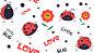 Cute ladybug character seamless background cartoon little ladybug mascot funny children's drawing