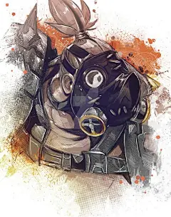 帅气的动漫人物半身像插画作品！处处细节都能体现出这是高手之作