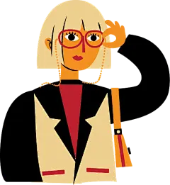 时尚模特潮流形象人物造型插画元素半身