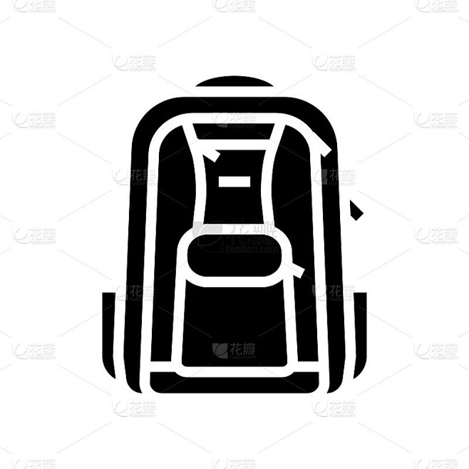 背包背包包字形图标矢量插图