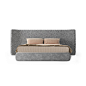 This may contain: the bed is made up and ready to be used as a headboard for someone's bedroom