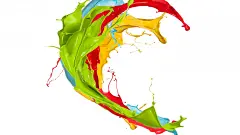 高清晰飞溅的五彩油漆墨水壁纸---酷图编号1171026