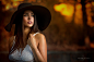 People 2048x1367 women model brunette green eyes juicy lips hat white tops no bra portrait Manthos Tsakiridis face