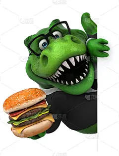 有趣的Trex - 3D插图