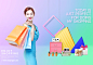 享受购物乐趣家居装饰海报PSD模板Enjoy shopping poster template#ti289a7915 :  