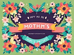 扁平风母亲节插画AI数字艺术