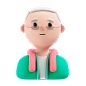 创意卡通3D立体人物头像发型插画肖像模型C4D风免抠psd设计素材