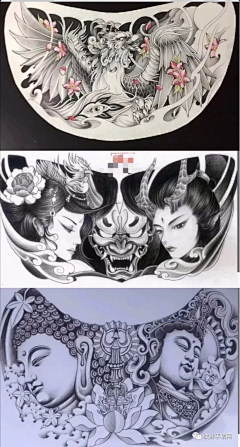 比利刺青TATTOO工作室采集到 花胸  胸下纹身素材