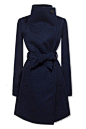 Lapel Dark Blue Coat