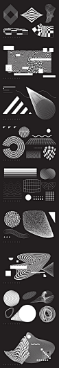 100款潮流现代几何线条点线面图形抽象元素海报设计Ai矢量素材