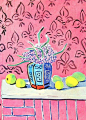 limones contra fondo rosa, 1943