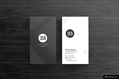 黑白色简易企业名片模板Corporate Business Card Template - 