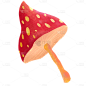 自然野生的红色蘑菇元素