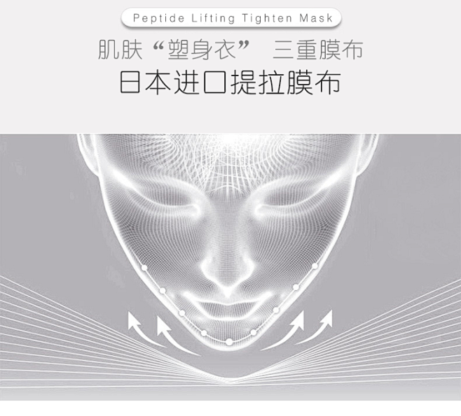 鲵肽提拉紧致V脸面膜去皱淡化细法令抬头纹...