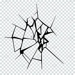 破碎表面的矢量插图。裂纹轮廓