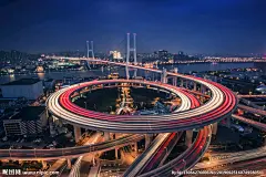 交通 繁华 夜景 广州 高速