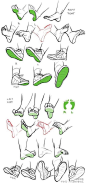 不同角度的鞋子/脚的画法：左蹦右跳没在怕的 - 半次元 - ACG爱好者社区