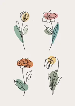 线条花朵图案 - 小红书搜索