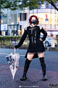 #原宿街拍# All Black Tokyo Street Style w/ Barb Wire Face Mask, Drug Honey Sweater Dress, Thank You Mart Bag, Black Lives Matter Umbrella & Thigh Boots O网页链接 ​​​​
