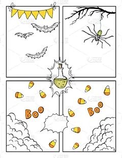 计划书,模板,空白的,漫画,背景,可爱的,大锅炉,速写本,绘制
