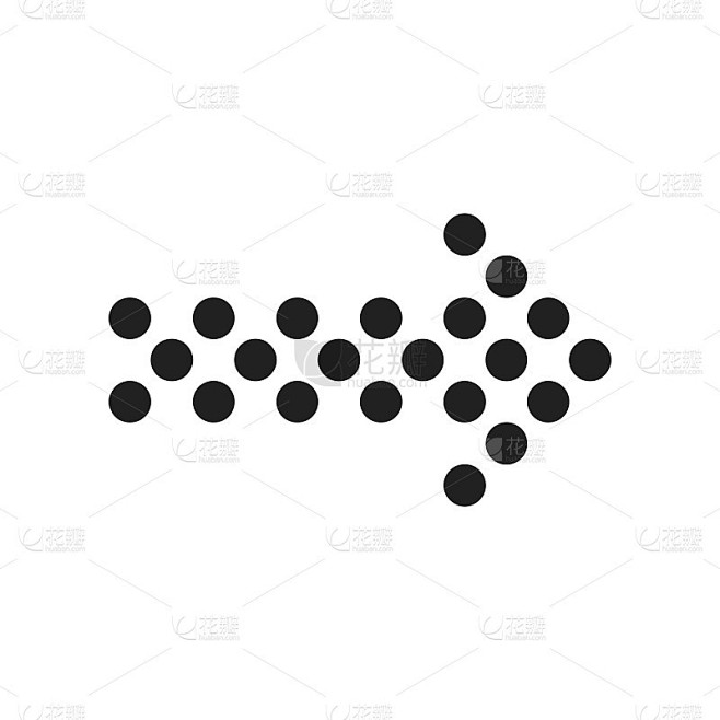 虚线箭头。矢量图