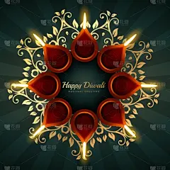 排灯节,花纹,背景聚焦,式样,创造力,华丽的,传统,油灯盏,问候,庆祝