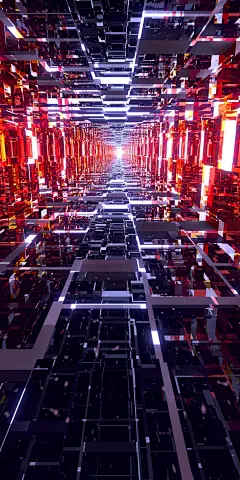 下载壁纸 1080x2160 立方体隧道， 明亮发光， 抽象， 荣誉 7x， 荣耀 9 精简版， 荣誉视图 10， 1080x2160 高清背景， 22653
