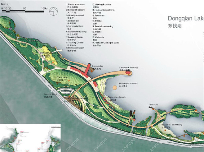 浙江宁波东钱湖滨江滨水景观概念规划方案文...