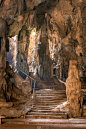 泰国,佛丕,岩洞探索,洞穴学,石笋,钟乳石,自然,垂直画幅,无人,深的